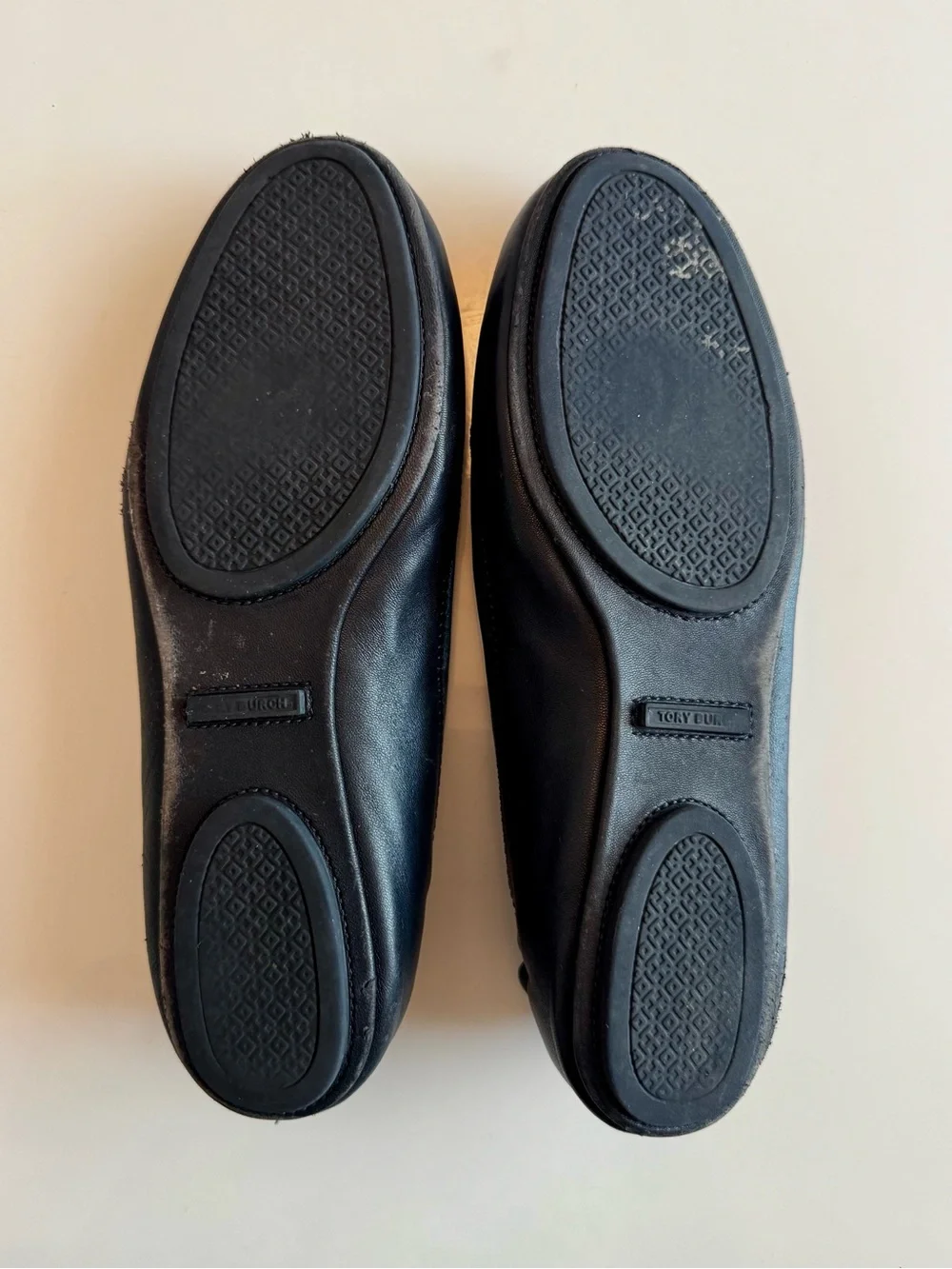Tory Burch Navy Leather Women's Ballet Flats
